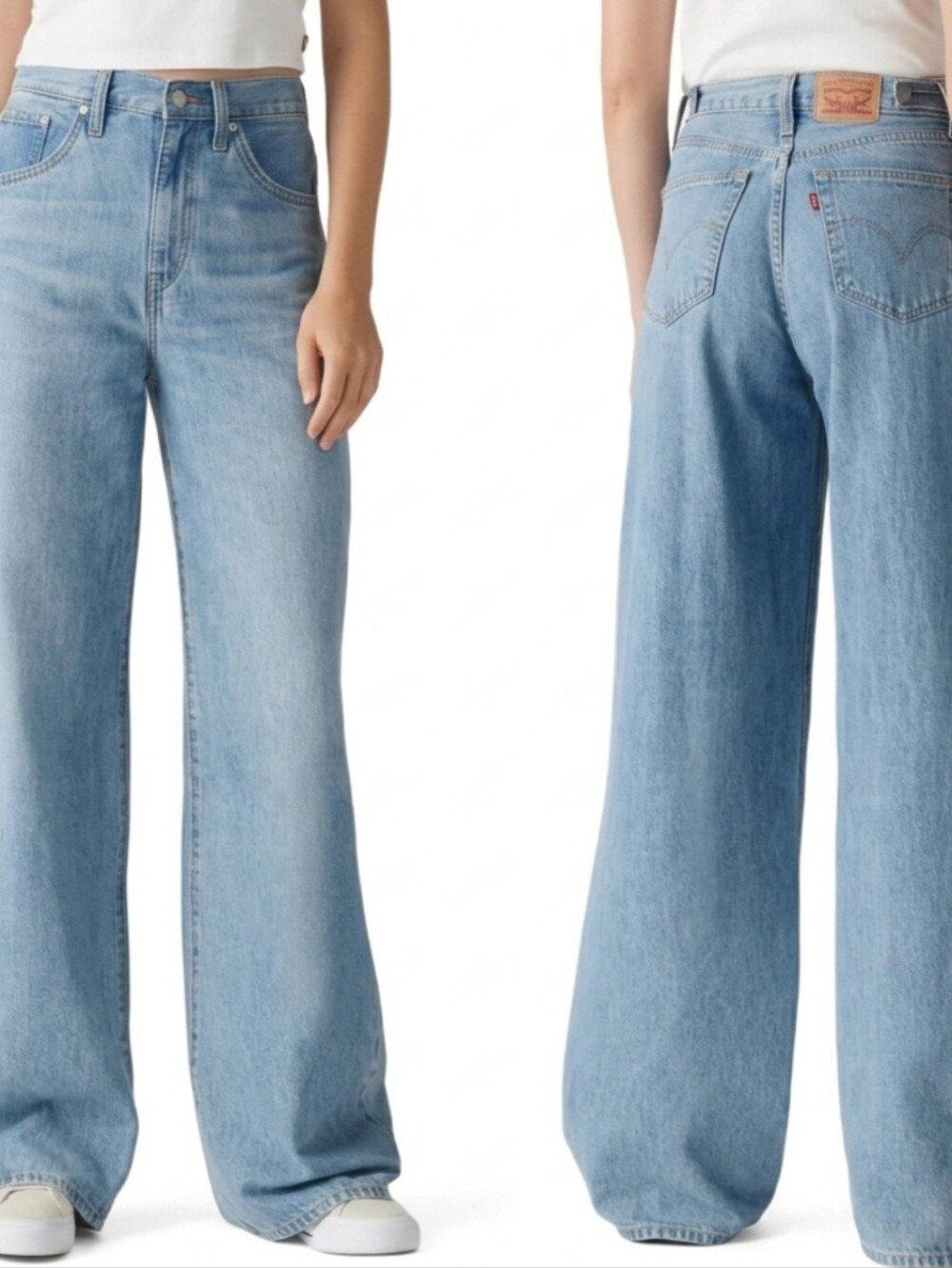 Levi's Cinch Baggy Light Blue Wide Leg High-Rise Jeans